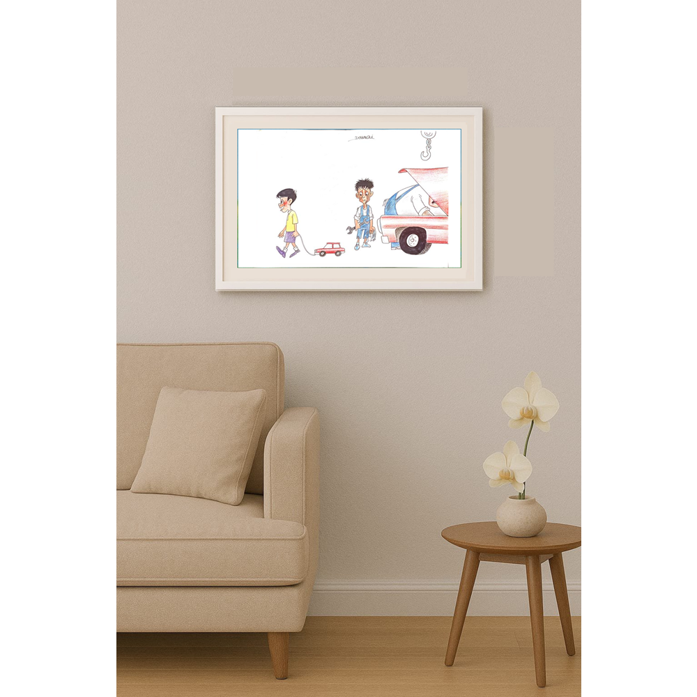 Derkaoui 29x21cm Original Cartoon BOD00170