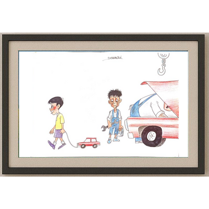 Derkaoui 29x21cm Original Cartoon BOD00170