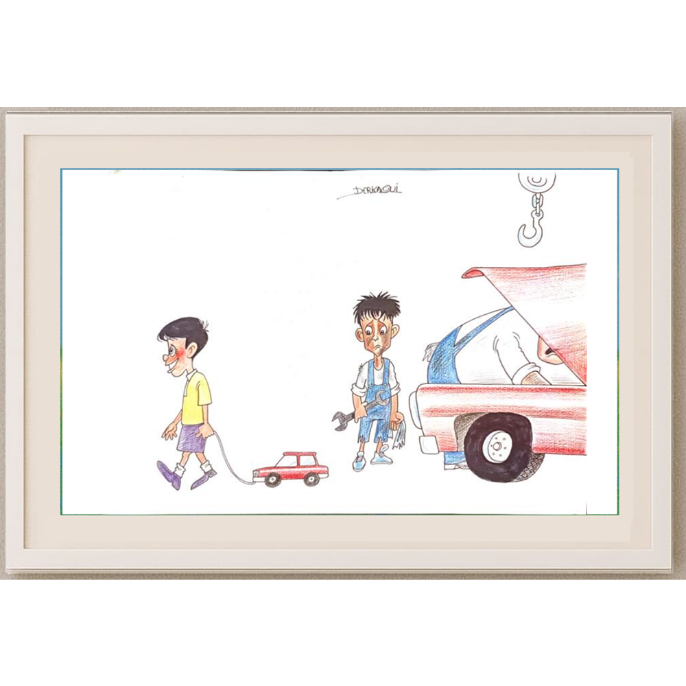 Derkaoui 29x21cm Original Cartoon BOD00170