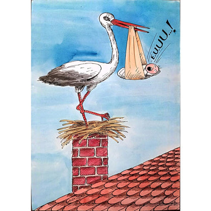 Aurel Stefan Alexandrescu 29x21cm Orijinal Karikatür BOD00261