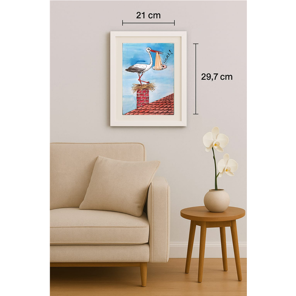 Aurel Stefan Alexandrescu 29x21cm Orijinal Karikatür BOD00261