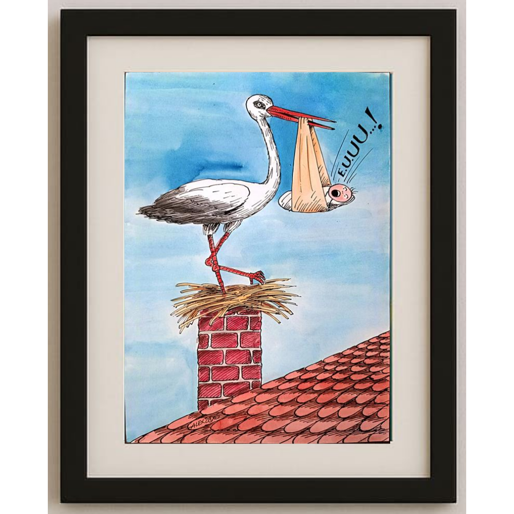 Aurel Stefan Alexandrescu 29x21cm Orijinal Karikatür BOD00261