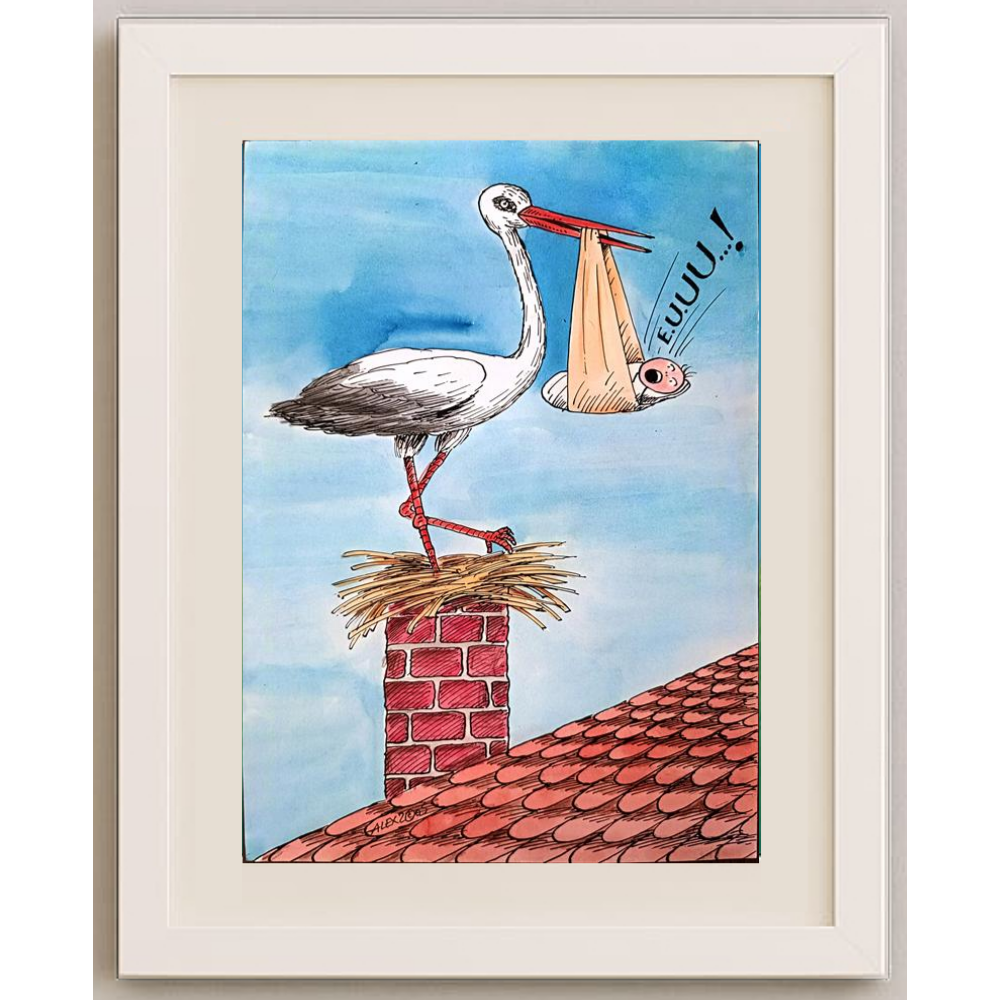 Aurel Stefan Alexandrescu 29x21cm Orijinal Karikatür BOD00261