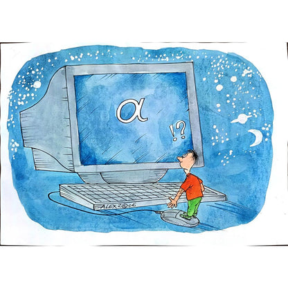 Aurel Stefan Alexandrescu 29x21cm Orijinal Karikatür BOD00262