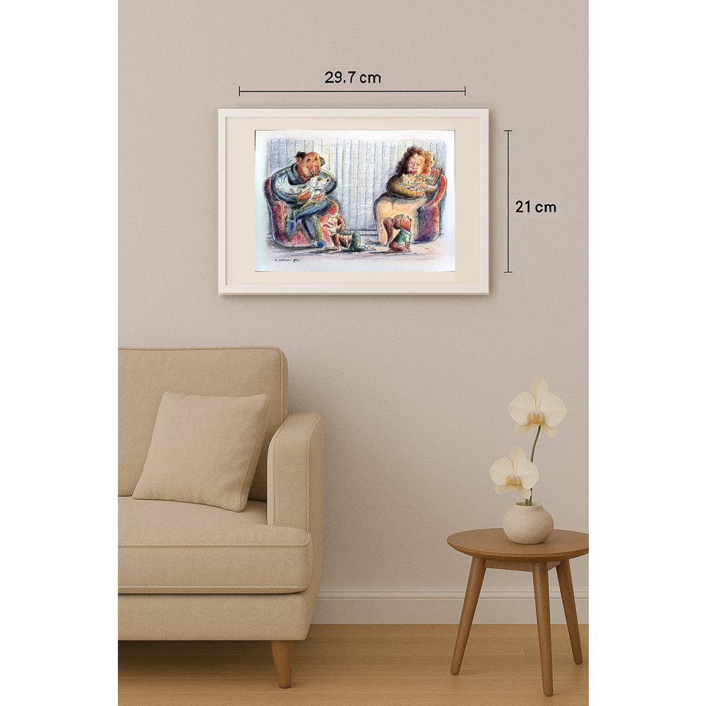 Ali Mardomi 29x21cm Orijinal Karikatür BOD00278