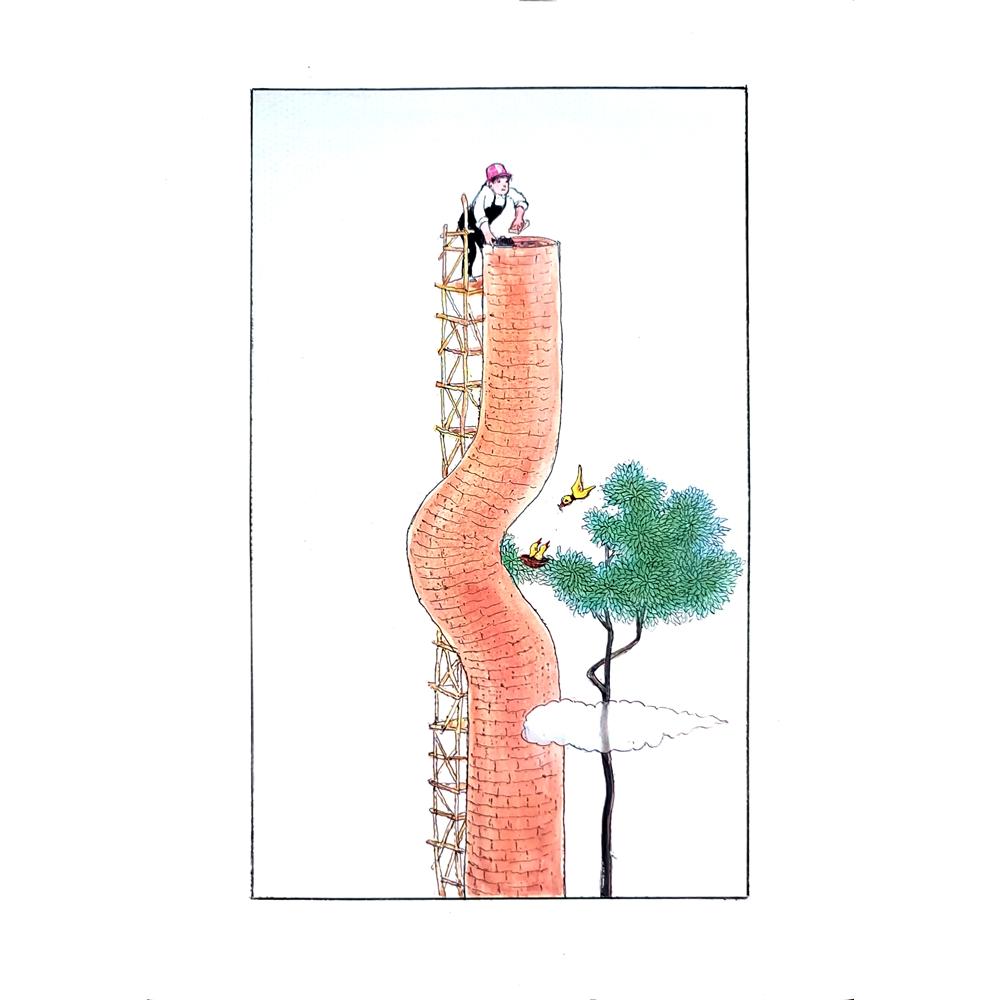 Wang Jinhai 29x21cm Original Cartoon BOD00316