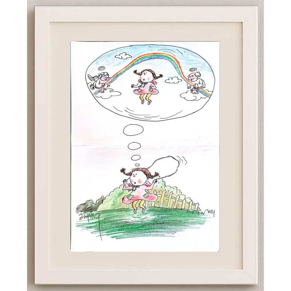 Zhang Wei 29x21cm Orijinal Karikatür BOD00369