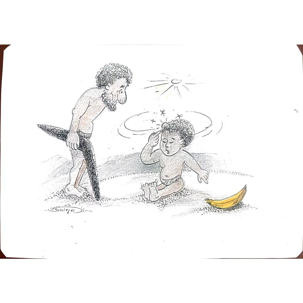 Wolfgang Schlegel 29x21cm Orijinal Karikatür BOD00385