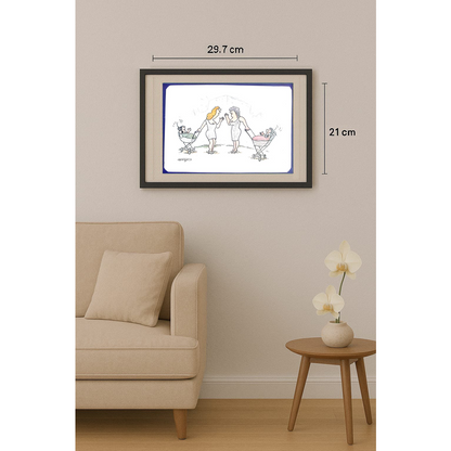 Wolfgang Schlegel 29x21cm Orijinal Karikatür BOD00386