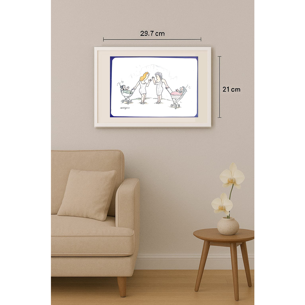 Wolfgang Schlegel 29x21cm Orijinal Karikatür BOD00386