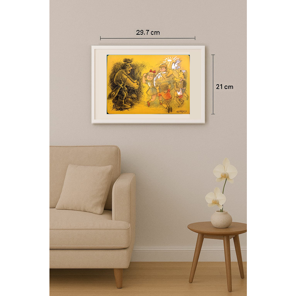 Wolfgang Schlegel 29x21cm Orijinal Karikatür BOD00387