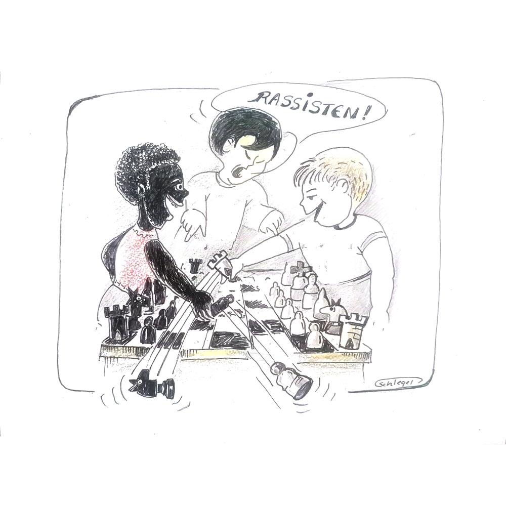 Wolfgang Schlegel 29x21cm Orijinal Karikatür BOD00388