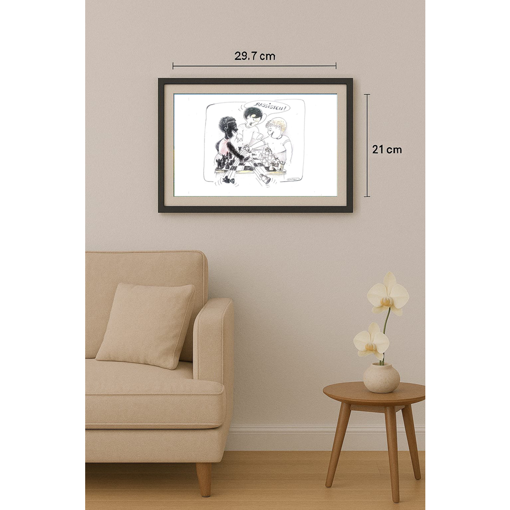 Wolfgang Schlegel 29x21cm Orijinal Karikatür BOD00388