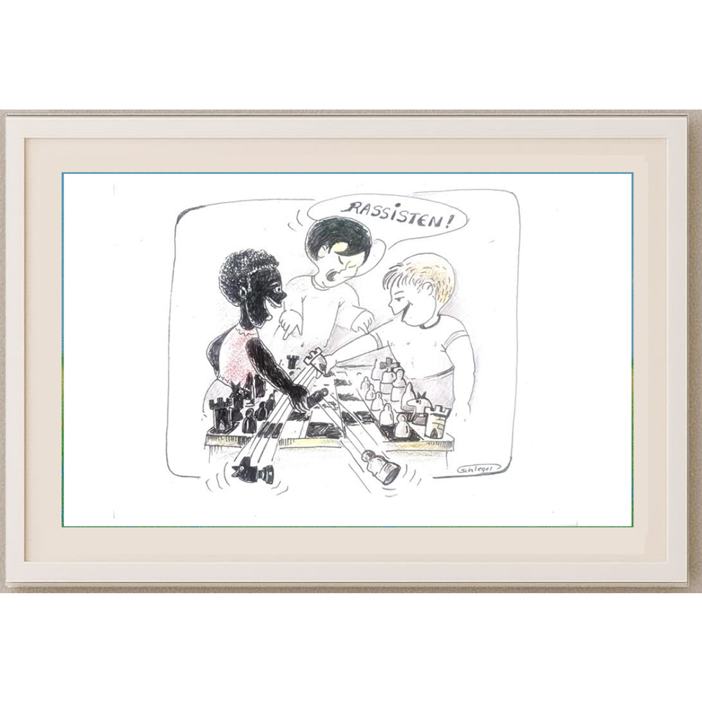 Wolfgang Schlegel 29x21cm Orijinal Karikatür BOD00388