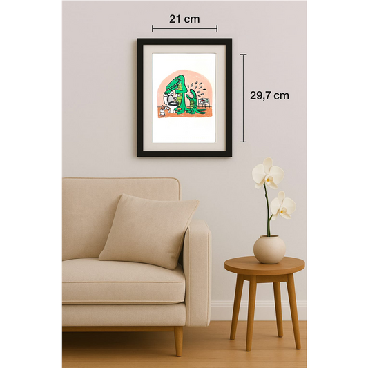 Dieter Bevers 29x21cm Orijinal Karikatür BOD00402