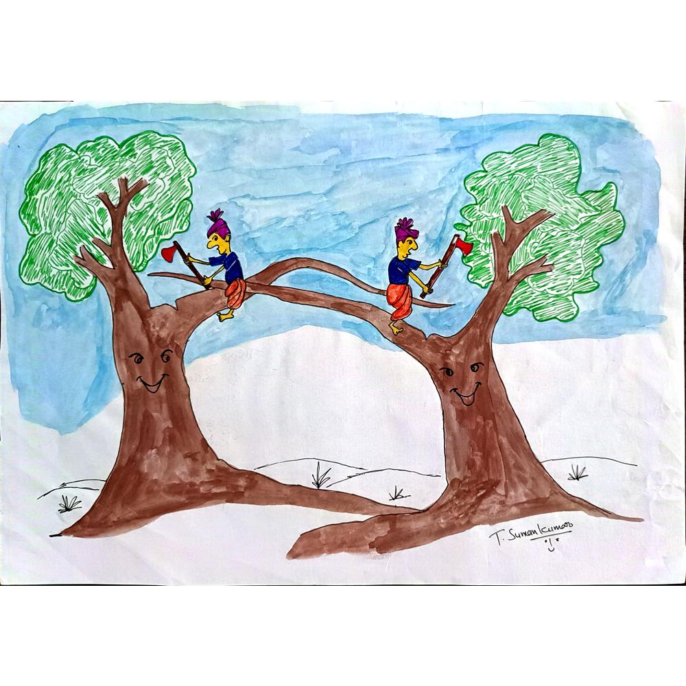 Thipparapu Suman Kumar 29x21cm Orijinal Karikatür BOD00408