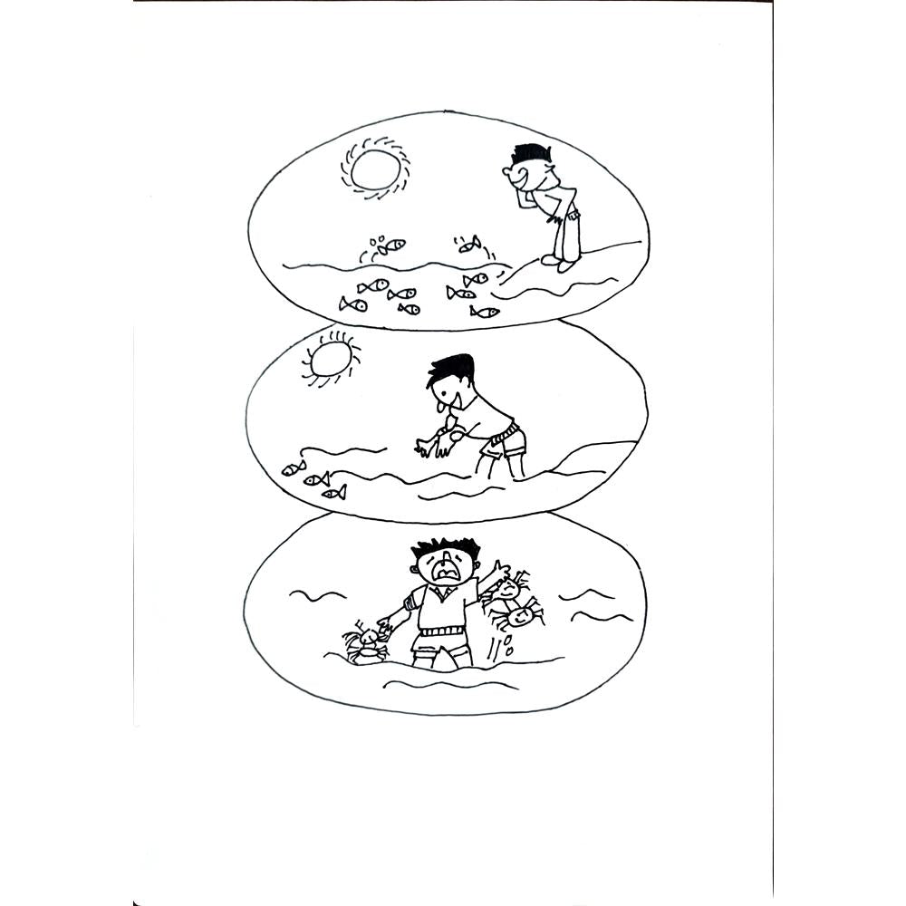 Wang Mingchuan 29x21cm Orijinal Karikatür BOD00411