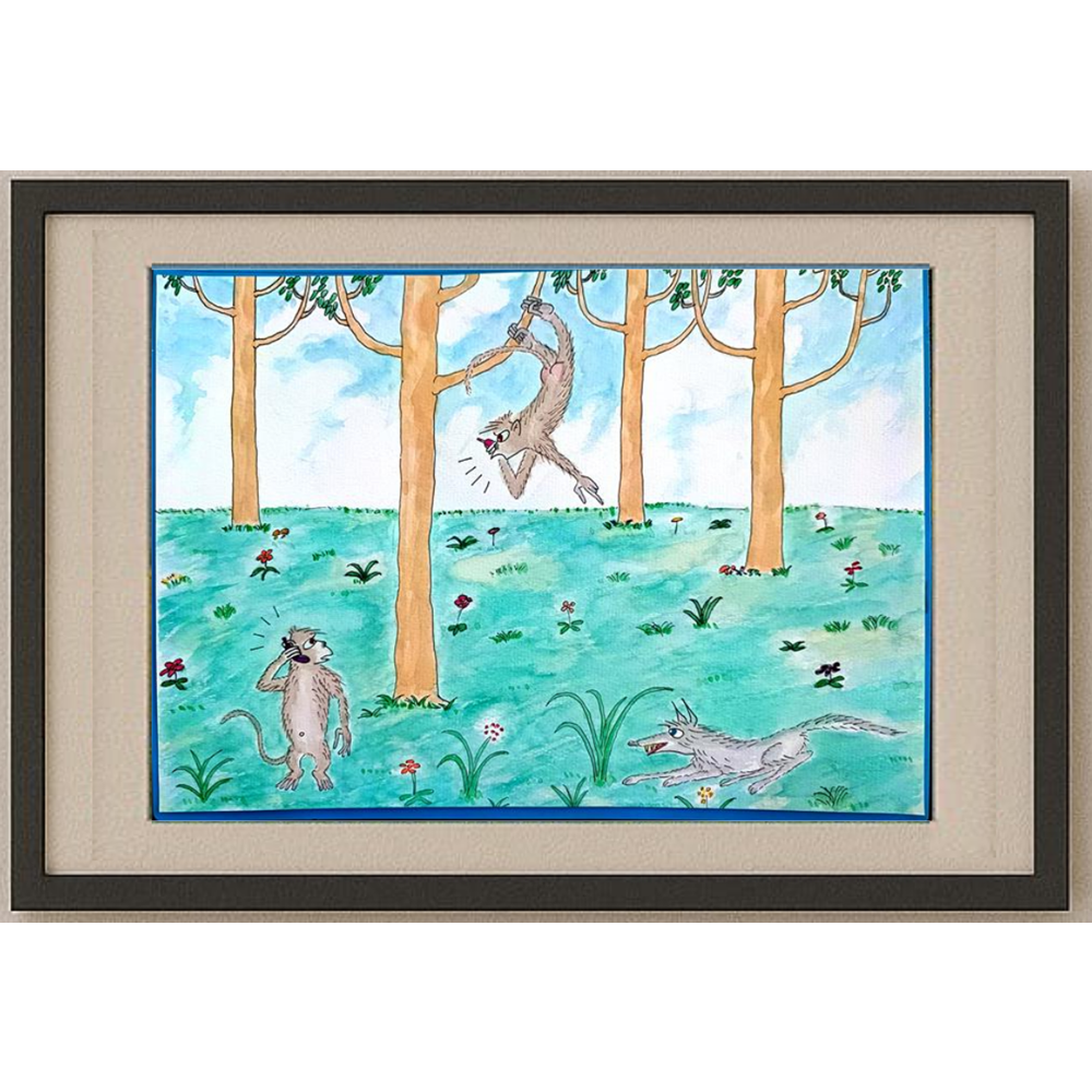 Zhang Jian Sheng 35x21cm Orijinal Karikatür BOD00414