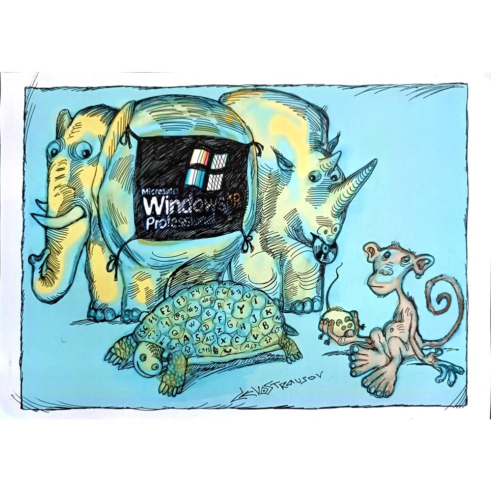 Chenzov Lev 29x21cm Orijinal Karikatür BOD00416