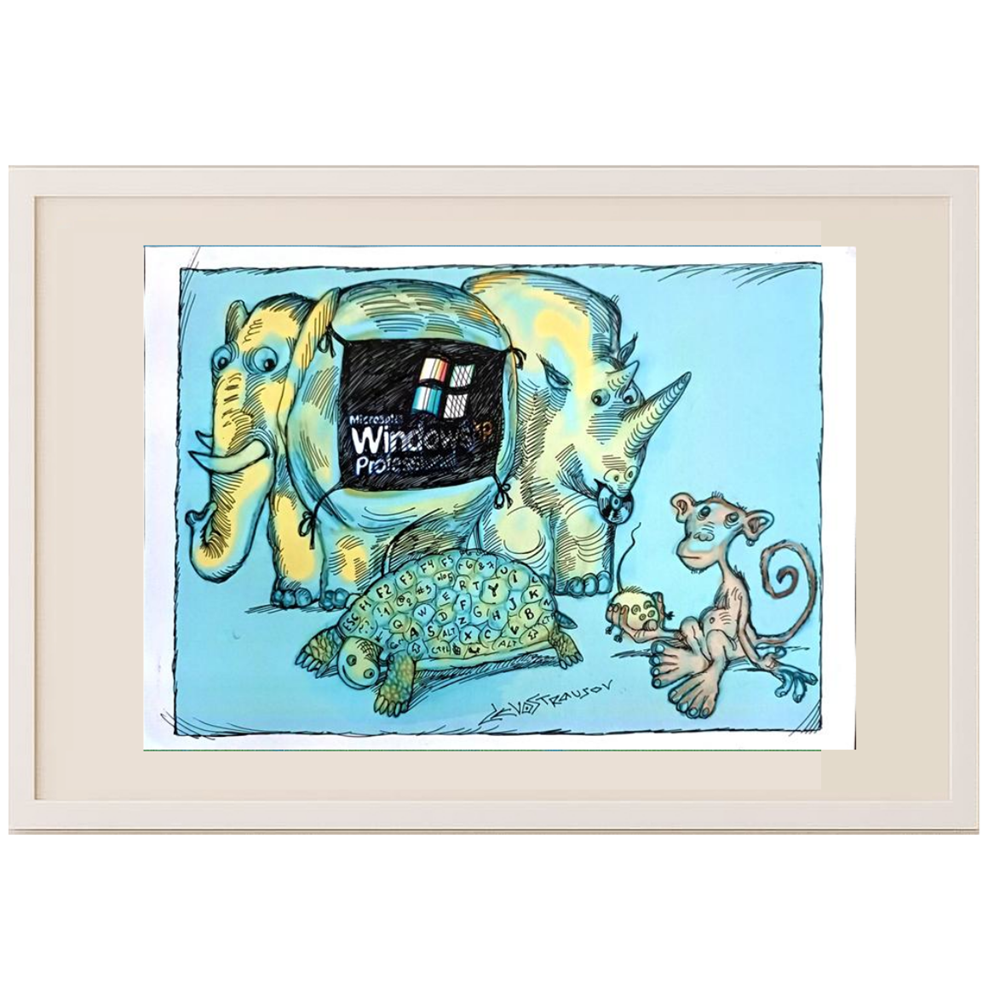 Chenzov Lev 29x21cm Orijinal Karikatür BOD00416