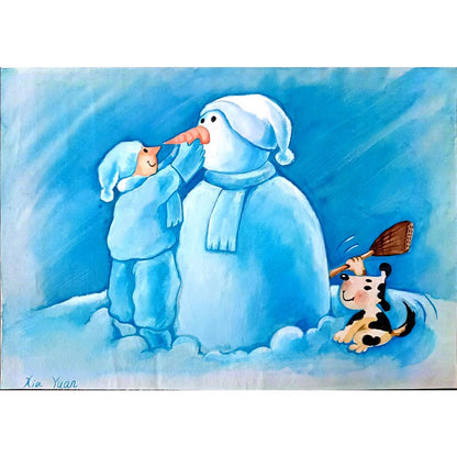 Xia Lichuan 35x25cm Orijinal Karikatür BOD01179