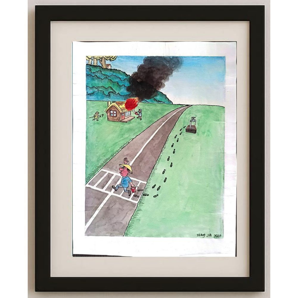 Zhang Jia Xue 35x25cm Orijinal Karikatür BOD01187