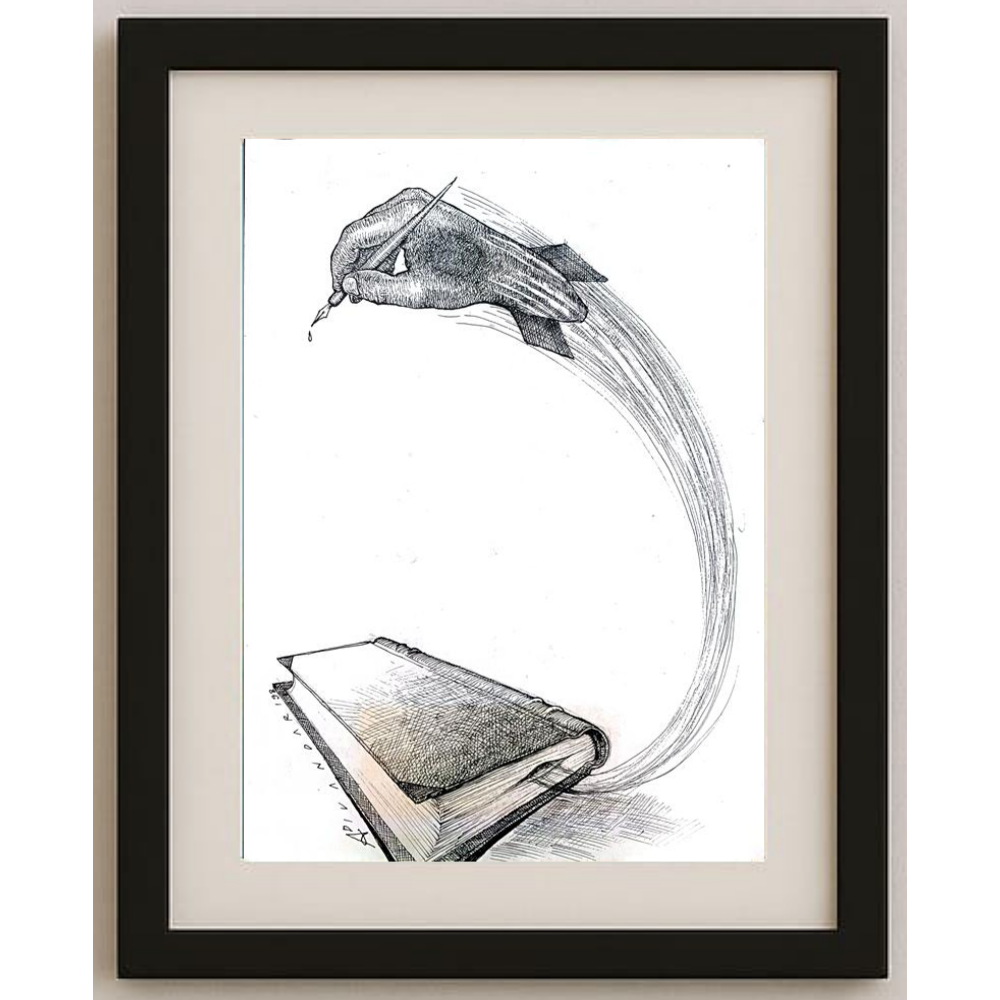 Ali Divandari 29x21cm Orijinal Karikatür BOD01249