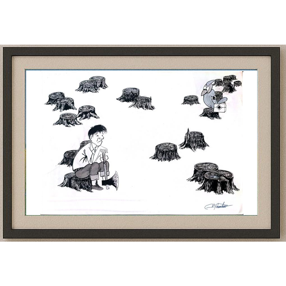 Zang Jun 35x25cm Orijinal Karikatür BOD01257