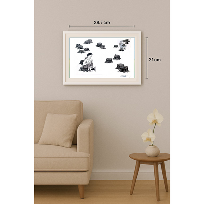 Zang Jun 35x25cm Orijinal Karikatür BOD01257