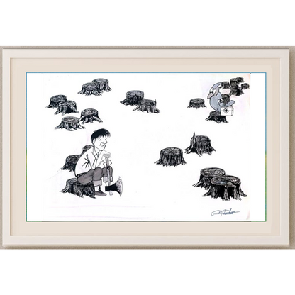 Zang Jun 35x25cm Orijinal Karikatür BOD01257