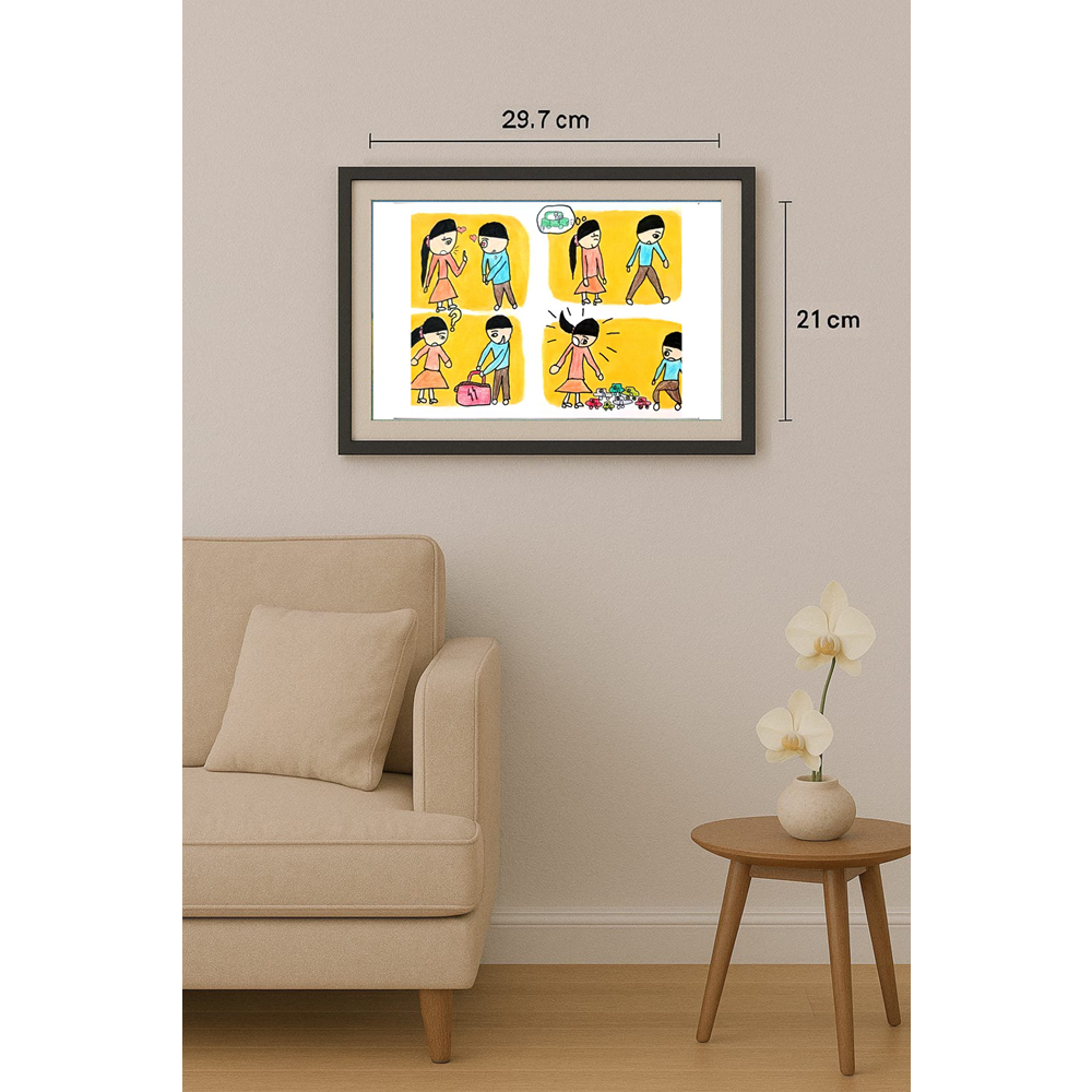 Xin Wan He 29x21cm Orijinal Karikatür BOD01270