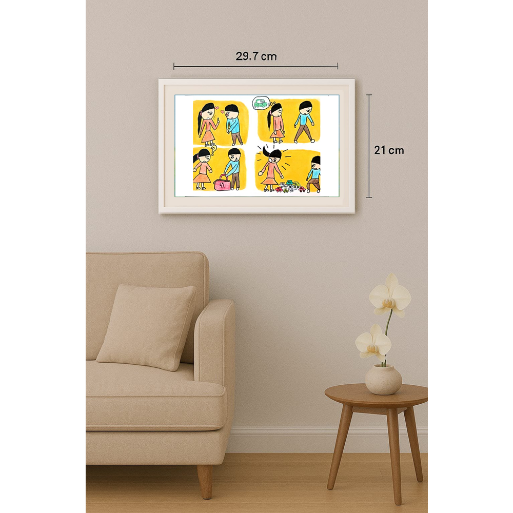 Xin Wan He 29x21cm Orijinal Karikatür BOD01270