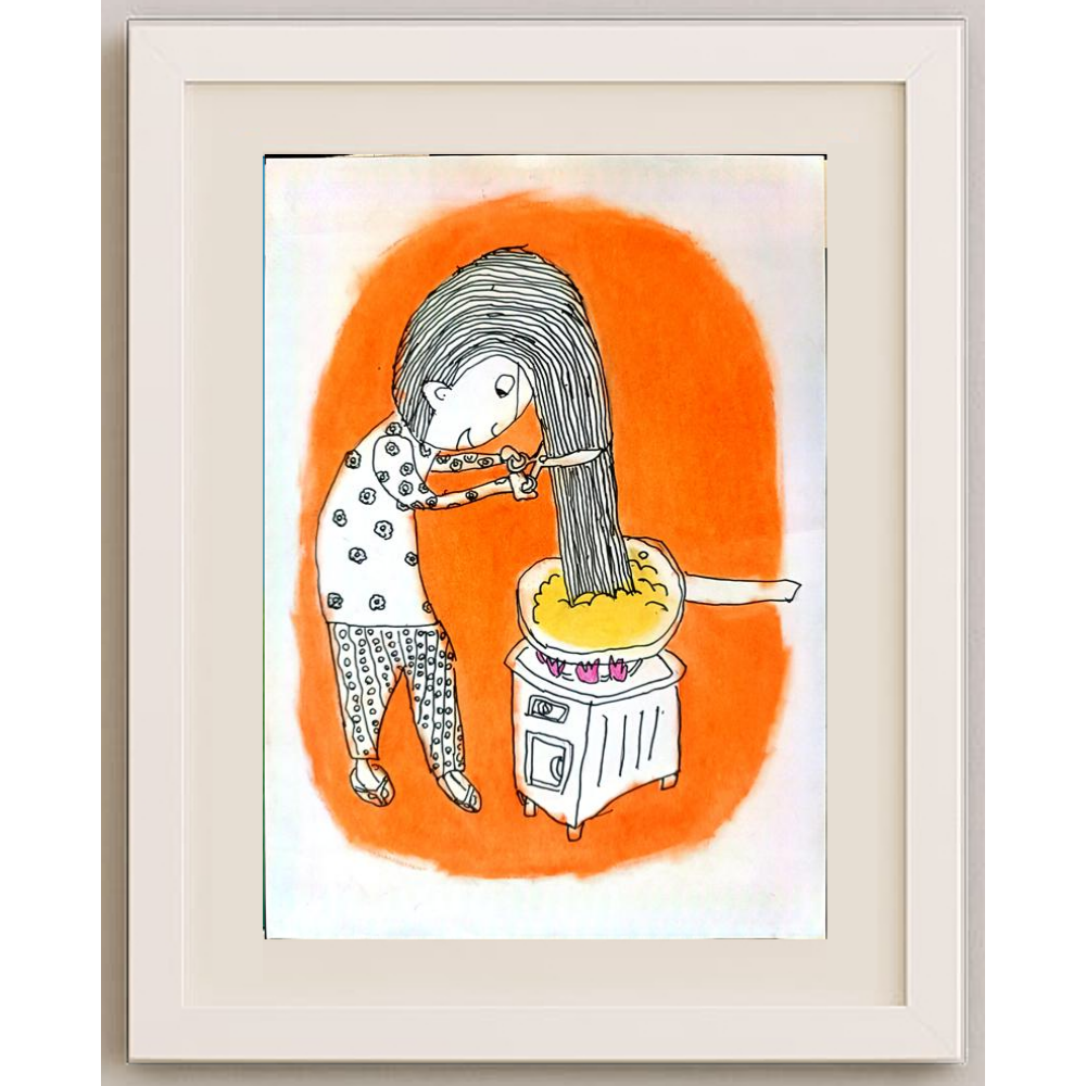 Wang Xiao Rang 29x21cm Orijinal Karikatür BOD01277