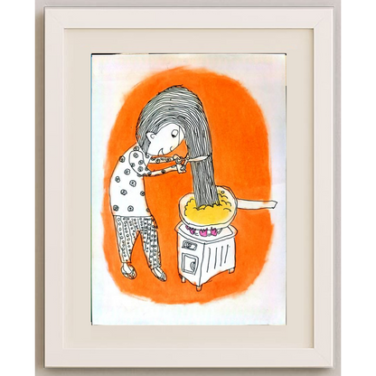 Wang Xiao Rang 29x21cm Orijinal Karikatür BOD01277