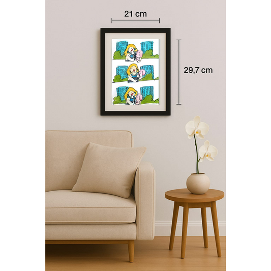 Chen Jinpeng 29x21cm Orijinal Karikatür BOD01290