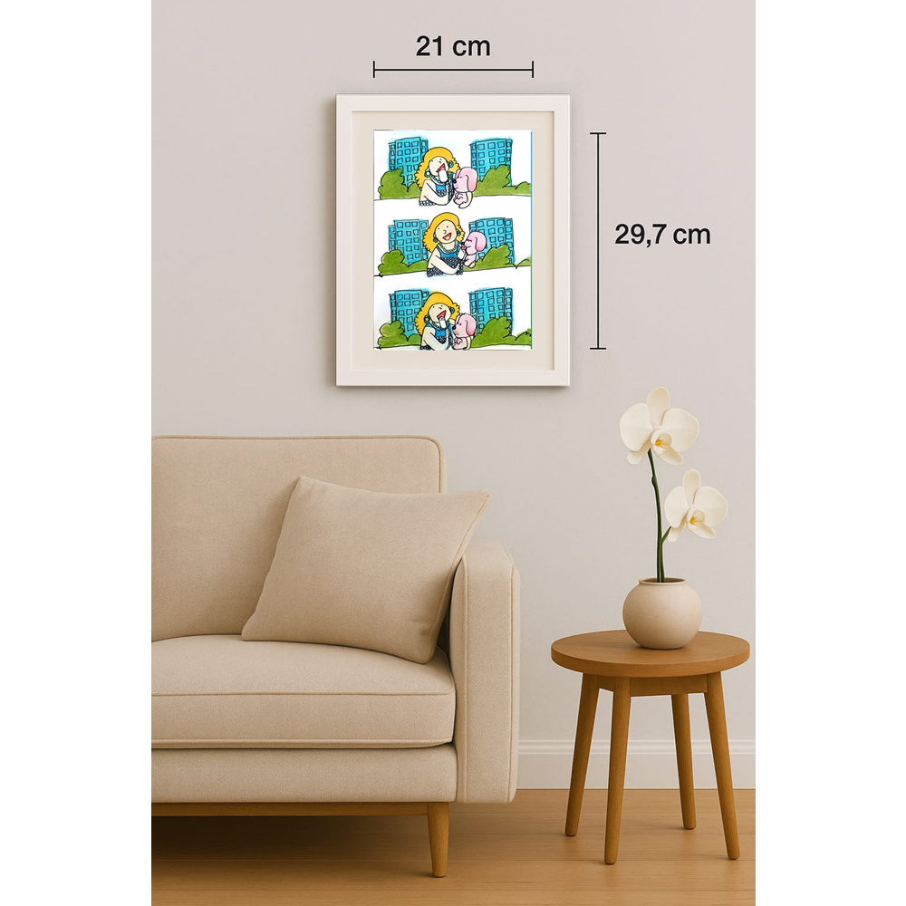 Chen Jinpeng 29x21cm Orijinal Karikatür BOD01290