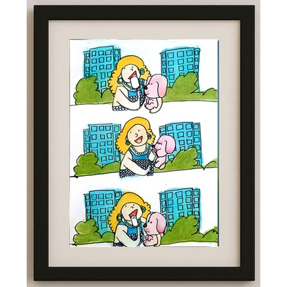 Chen Jinpeng 29x21cm Orijinal Karikatür BOD01290