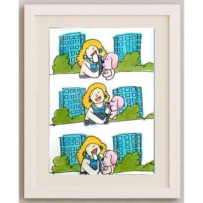 Chen Jinpeng 29x21cm Orijinal Karikatür BOD01290