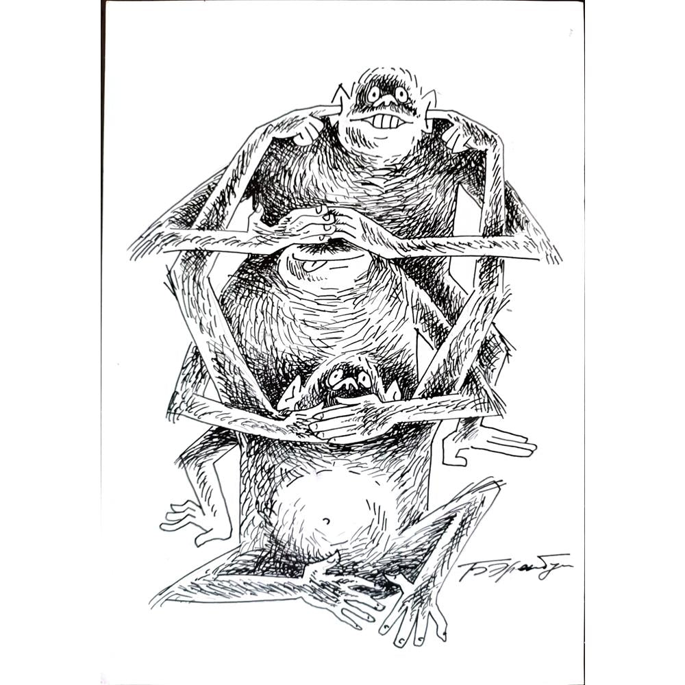 Boris Erenburg 29x21cm Orijinal Karikatür BOD01520