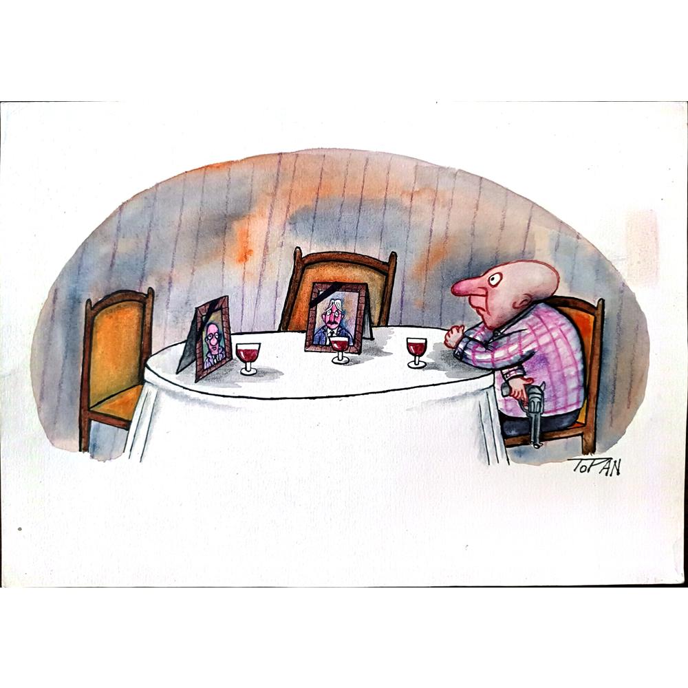 Cristian Topan 29x21cm Orijinal Karikatür BOD01528