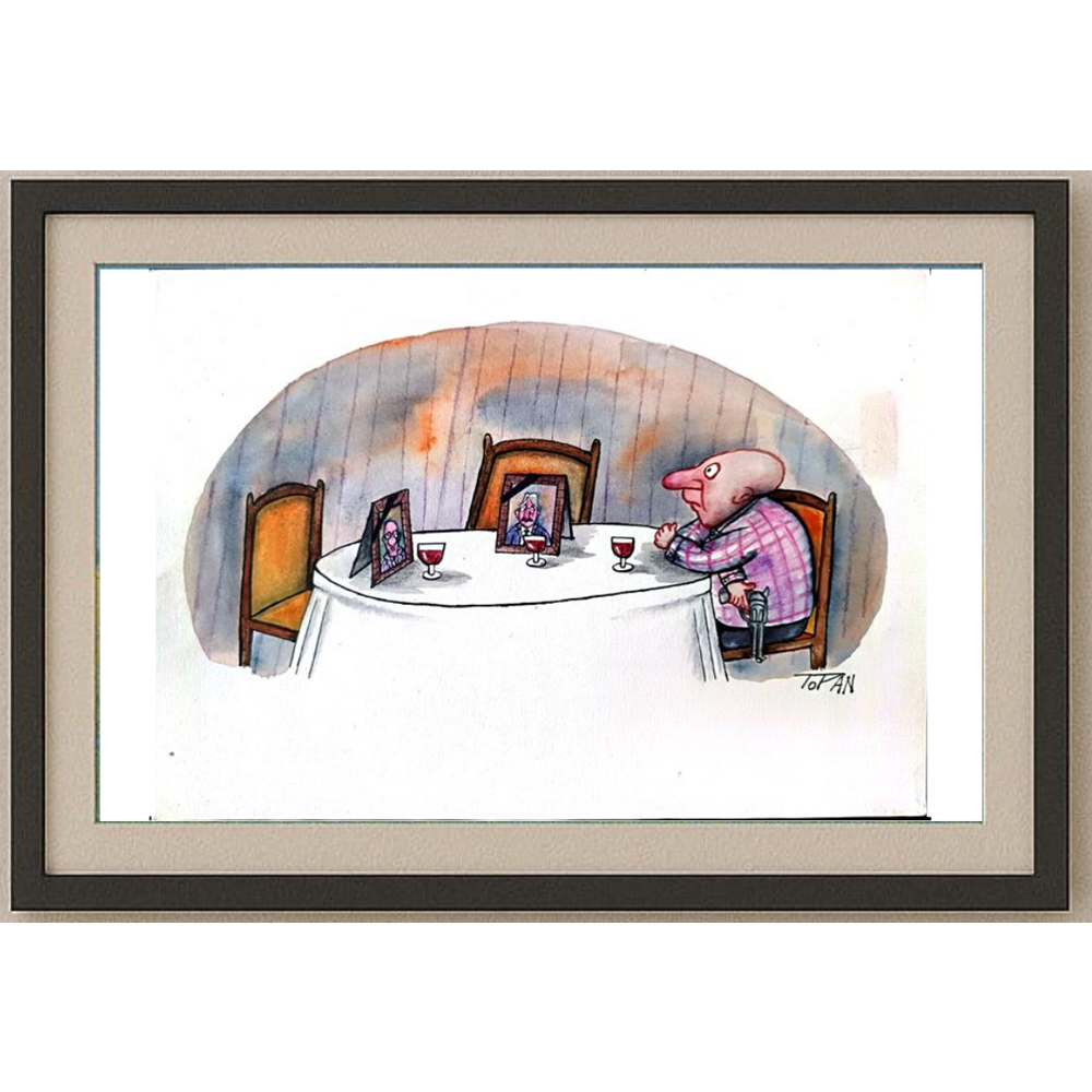 Cristian Topan 29x21cm Orijinal Karikatür BOD01528