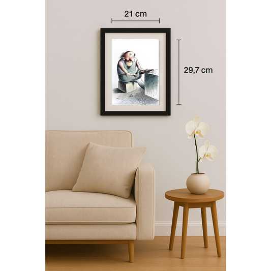 Arkadi Saltykov 29x21cm Orijinal Karikatür BOD01530