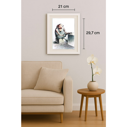 Arkadi Saltykov 29x21cm Orijinal Karikatür BOD01530