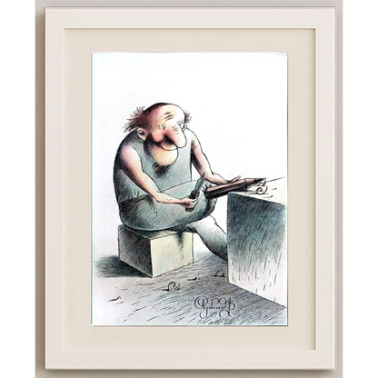 Arkadi Saltykov 29x21cm Orijinal Karikatür BOD01530