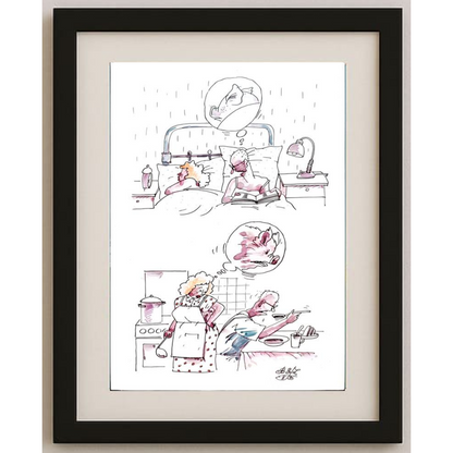 Victor Zujev 29x21cm Orijinal Karikatür BOD01536