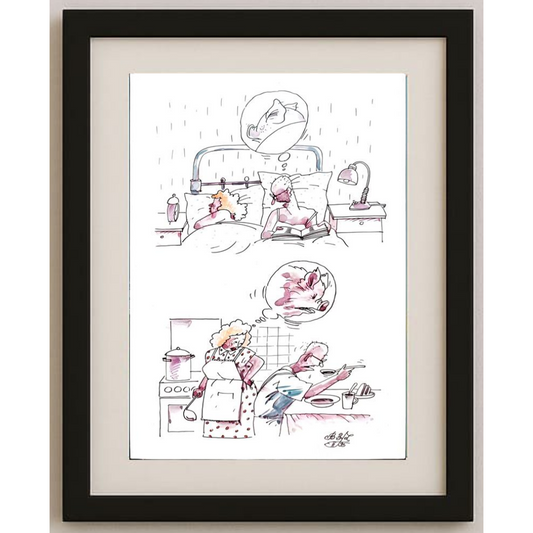 Victor Zujev 29x21cm Orijinal Karikatür BOD01536