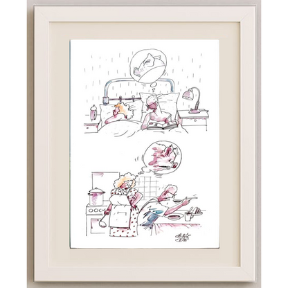 Victor Zujev 29x21cm Orijinal Karikatür BOD01536