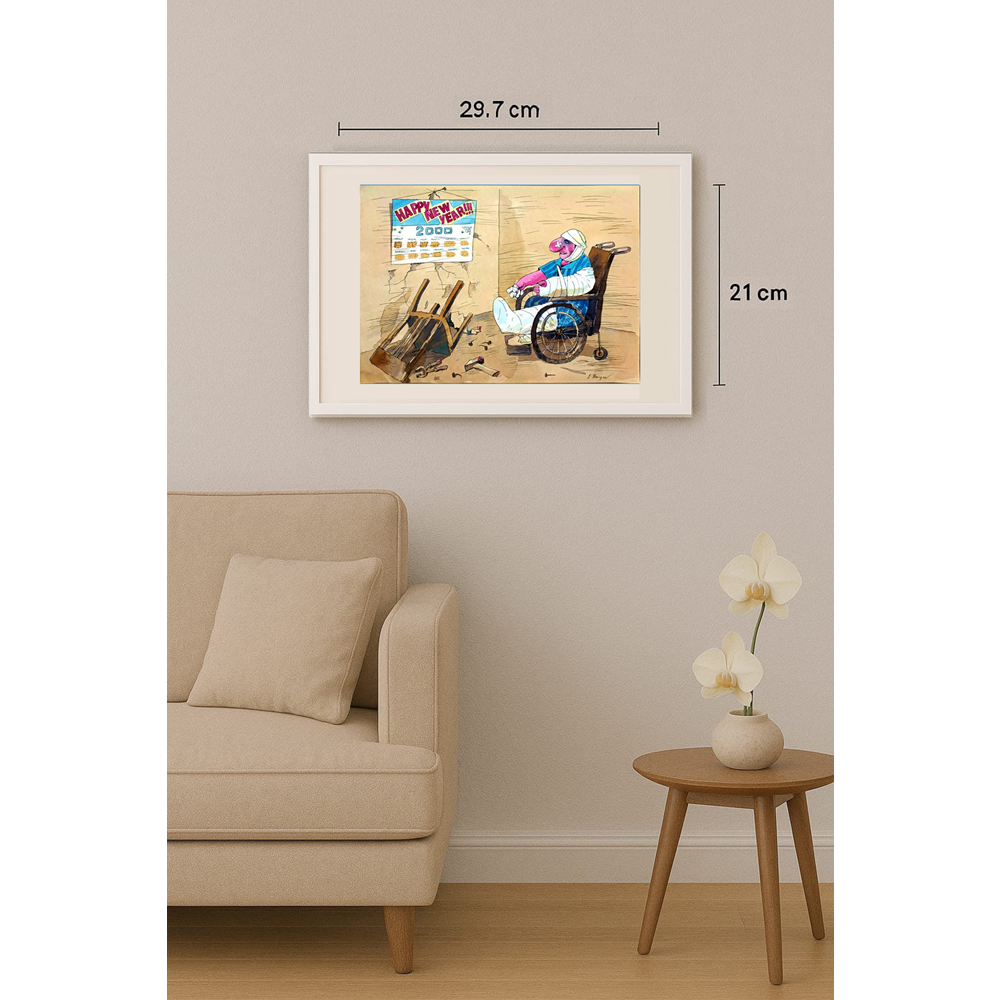 Borigen 29x21cm Orijinal Karikatür BOD01546