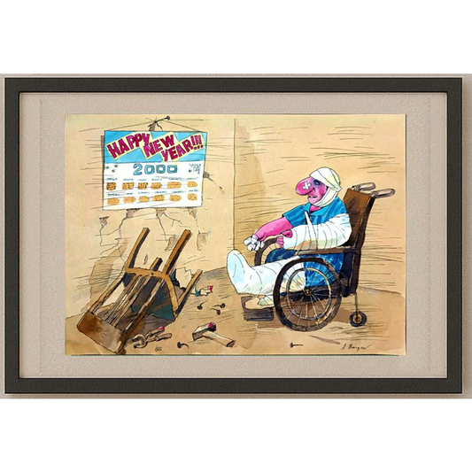 Borigen 29x21cm Orijinal Karikatür BOD01546