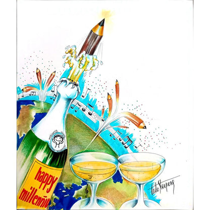 Carlo Sterpone 29x21cm Orijinal Karikatür BOD01552